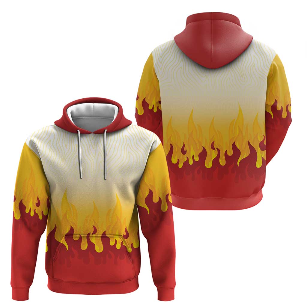 Japanese Kaen Pattern Zip Hoodie Flame Pillar Blazing Lion Heart LT9 - Polynesian Pride