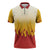 Japanese Kaen Pattern Zipper Polo Shirt Flame Pillar Blazing Lion Heart - Polynesian Pride