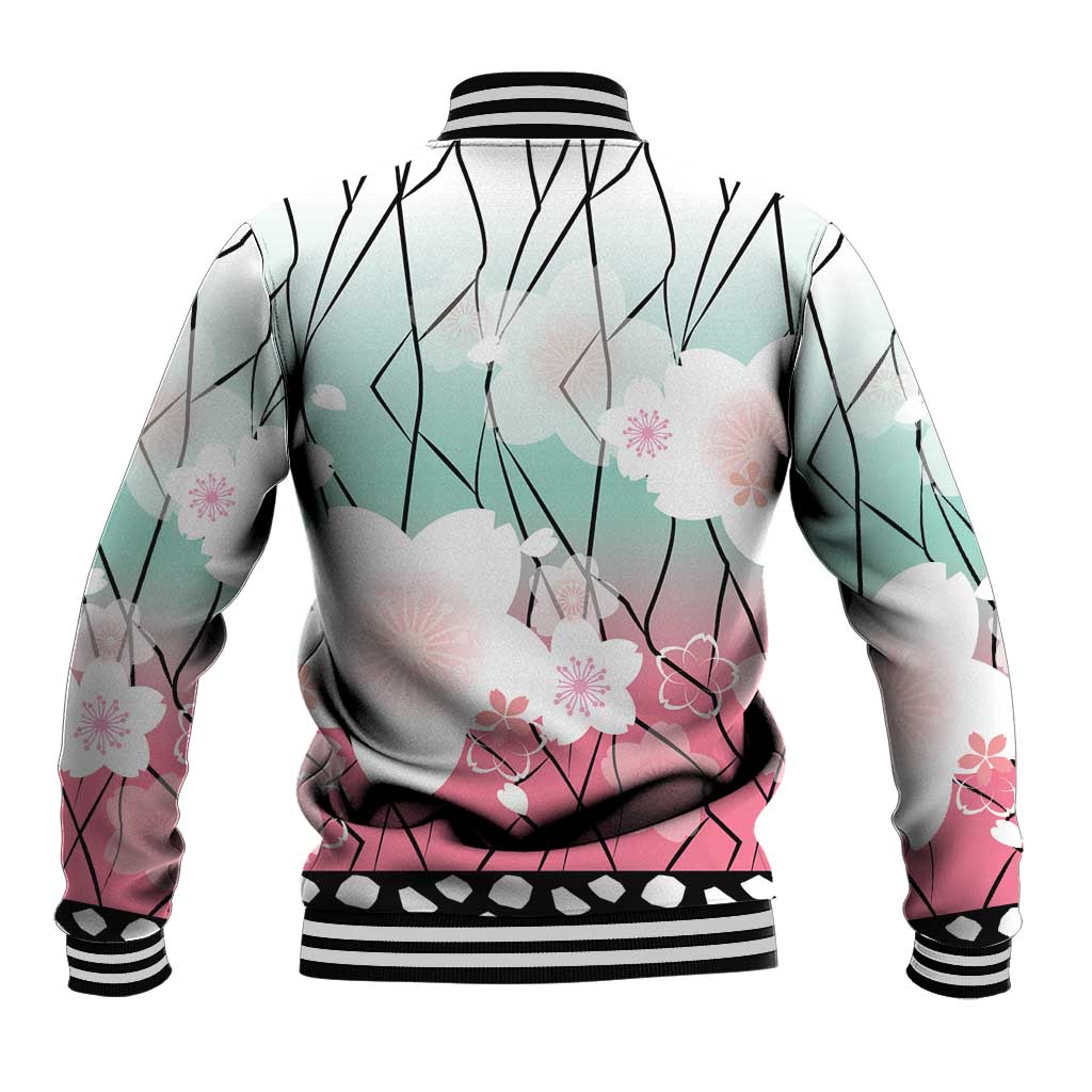 Japanese Kocho Pattern Baseball Jacket Insect Pillar Butterfly Flower Fairy - Polynesian Pride