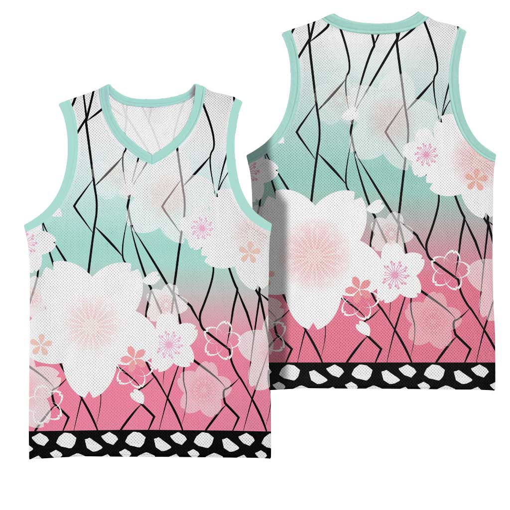 Japanese Kocho Pattern Basketball Jersey Insect Pillar Butterfly Flower Fairy - Polynesian Pride