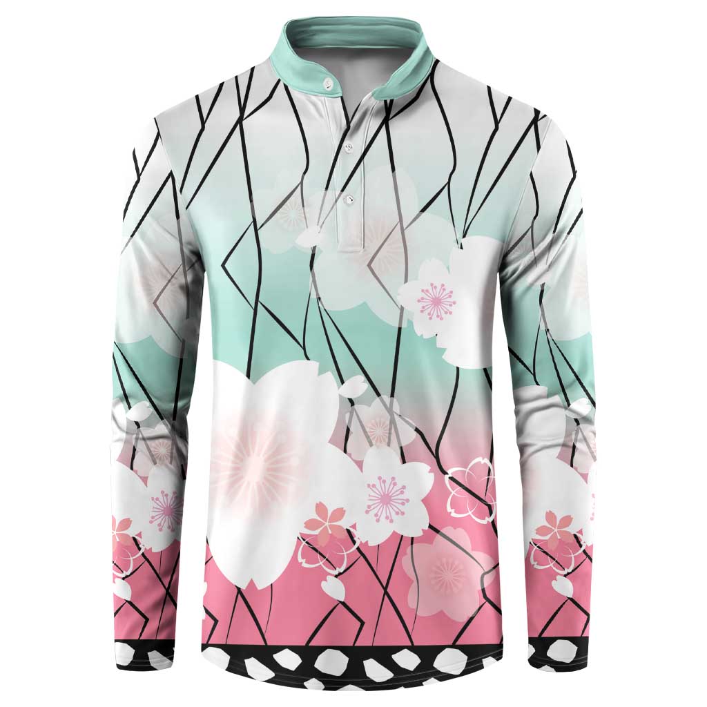 Japanese Kocho Pattern Button Sweatshirt Insect Pillar Butterfly Flower Fairy LT9 Pink - Polynesian Pride