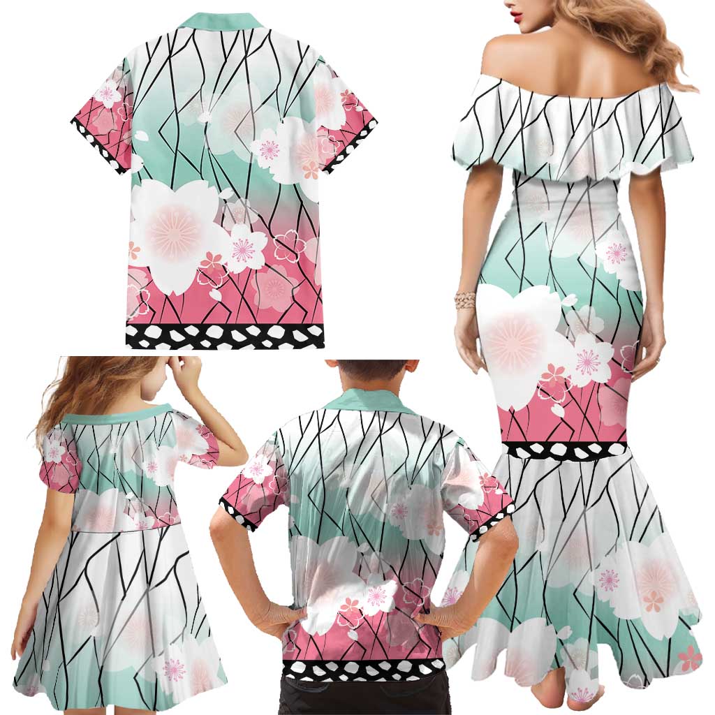 Japanese Kocho Pattern Family Matching Mermaid Dress and Hawaiian Shirt Insect Pillar Butterfly Flower Fairy LT9 - Polynesian Pride