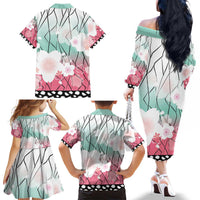Japanese Kocho Pattern Family Matching Off The Shoulder Long Sleeve Dress and Hawaiian Shirt Insect Pillar Butterfly Flower Fairy LT9 - Polynesian Pride