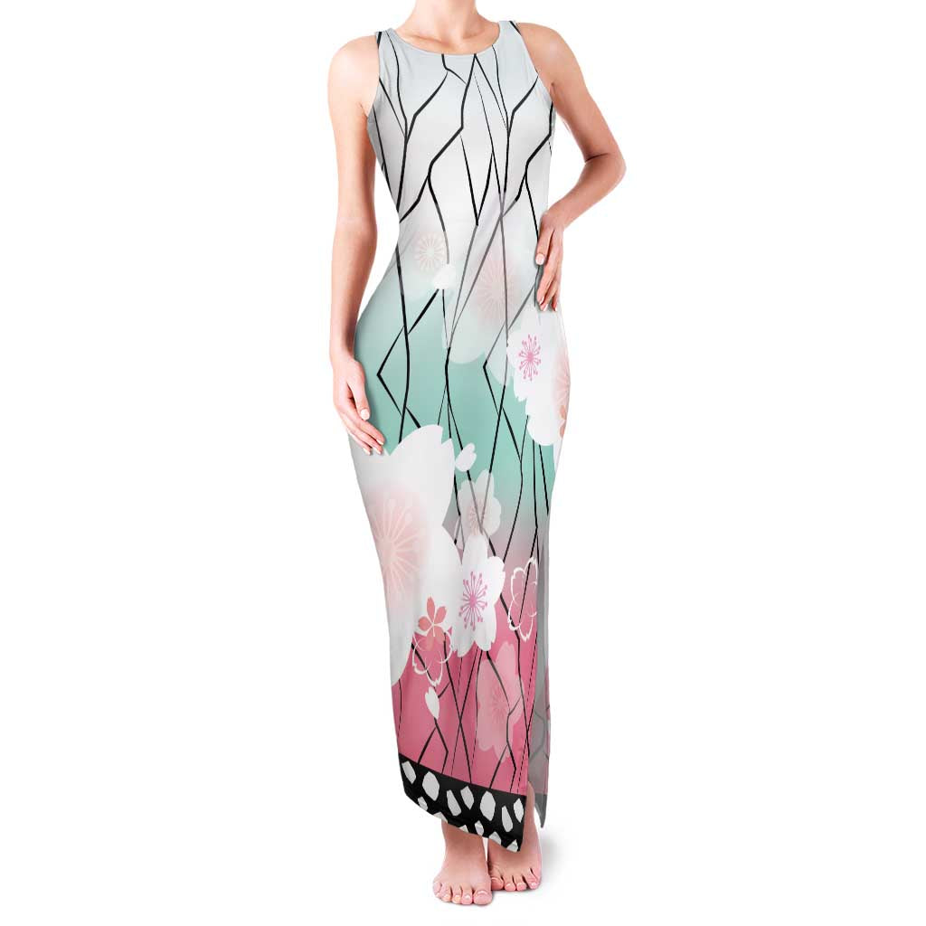 Japanese Kocho Pattern Family Matching Tank Maxi Dress and Hawaiian Shirt Insect Pillar Butterfly Flower Fairy LT9 Mom's Dress Pink - Polynesian Pride