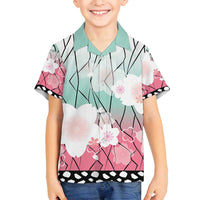 Japanese Kocho Pattern Family Matching Tank Maxi Dress and Hawaiian Shirt Insect Pillar Butterfly Flower Fairy LT9 Son's Shirt Pink - Polynesian Pride