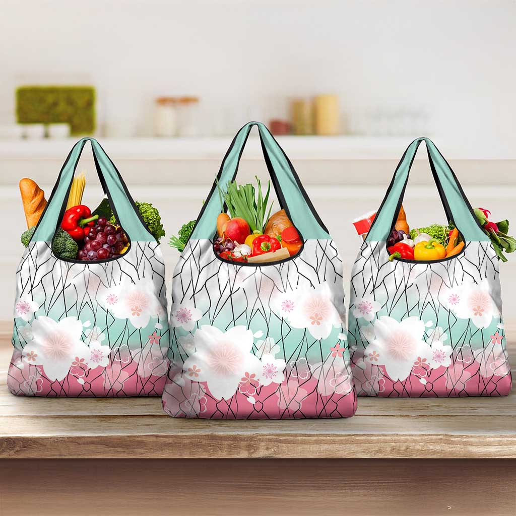Japanese Kocho Pattern Grocery Bag Insect Pillar Butterfly Flower Fairy - Polynesian Pride