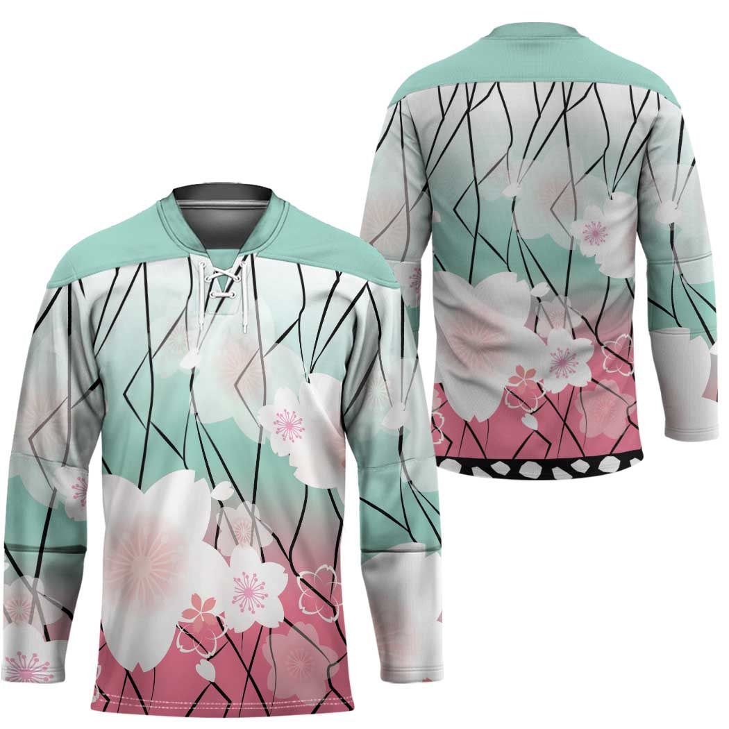 Japanese Kocho Pattern Hockey Jersey Insect Pillar Butterfly Flower Fairy - Polynesian Pride