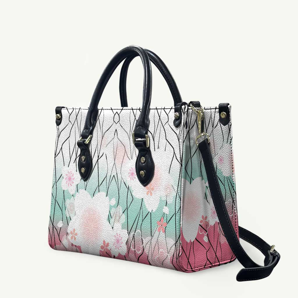Japanese Kocho Pattern Leather Bag Insect Pillar Butterfly Flower Fairy LT9 Pink - Polynesian Pride