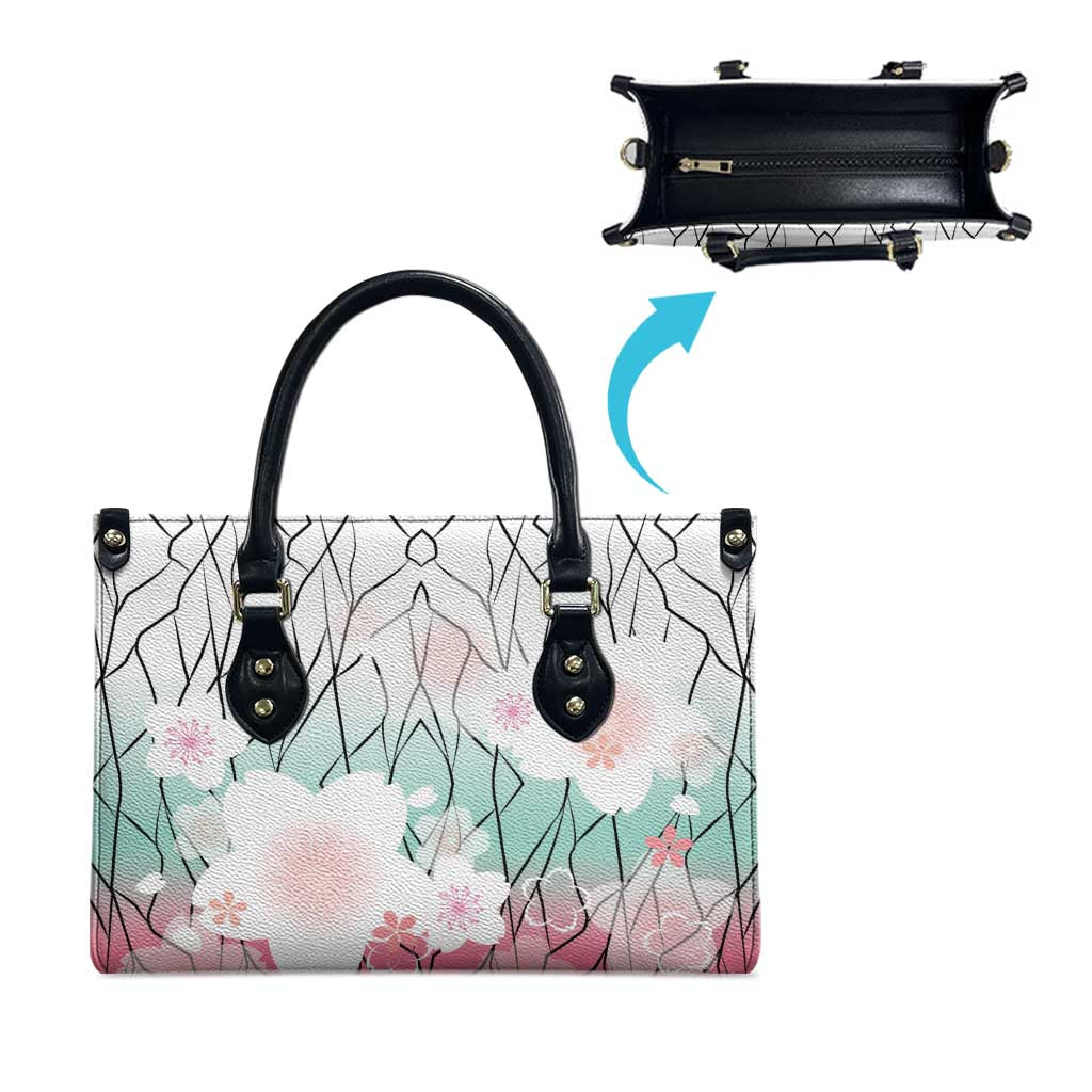 Japanese Kocho Pattern Leather Bag Insect Pillar Butterfly Flower Fairy - Polynesian Pride