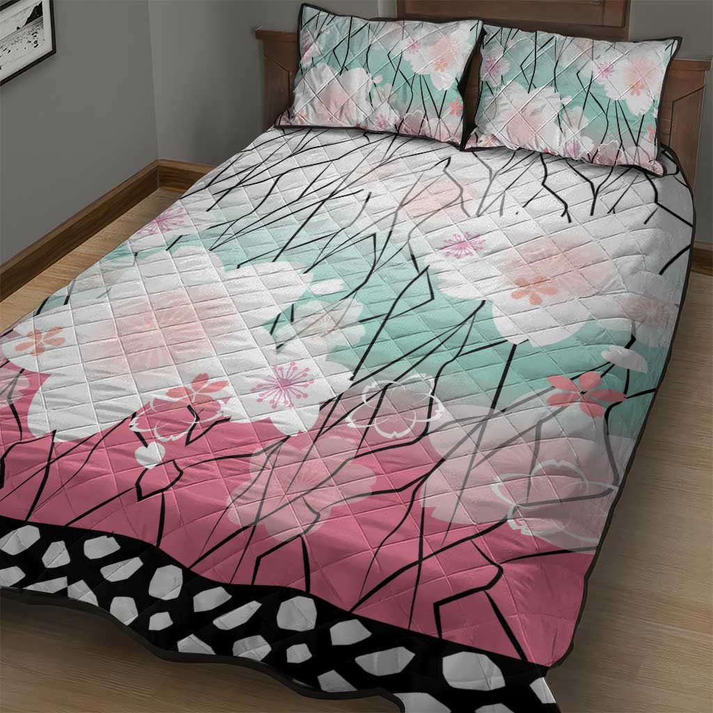 Japanese Kocho Pattern Quilt Bed Set Insect Pillar Butterfly Flower Fairy - Polynesian Pride