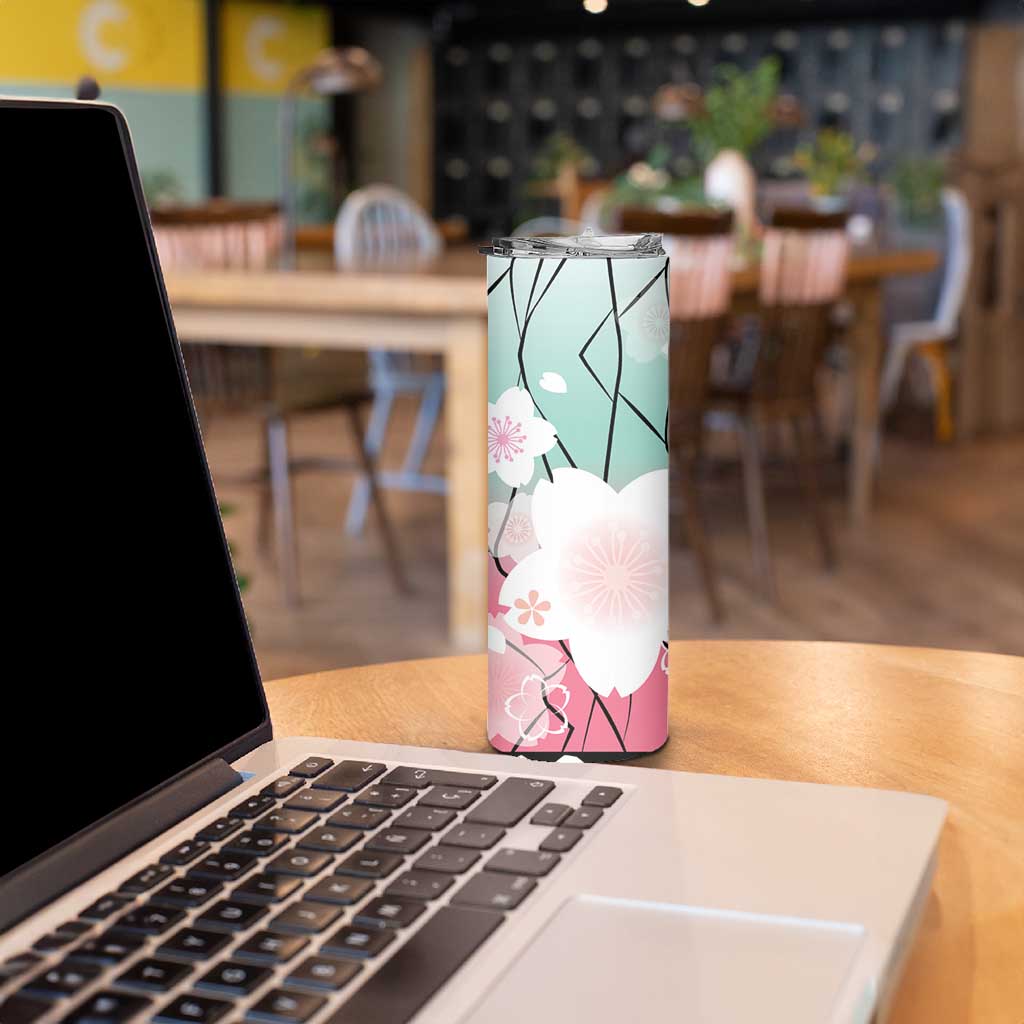 Japanese Kocho Pattern Skinny Tumbler Insect Pillar Butterfly Flower Fairy - Polynesian Pride