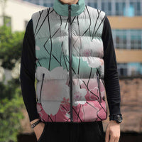 Japanese Kocho Pattern Sleeveless Puffer Jacket Insect Pillar Butterfly Flower Fairy - Polynesian Pride