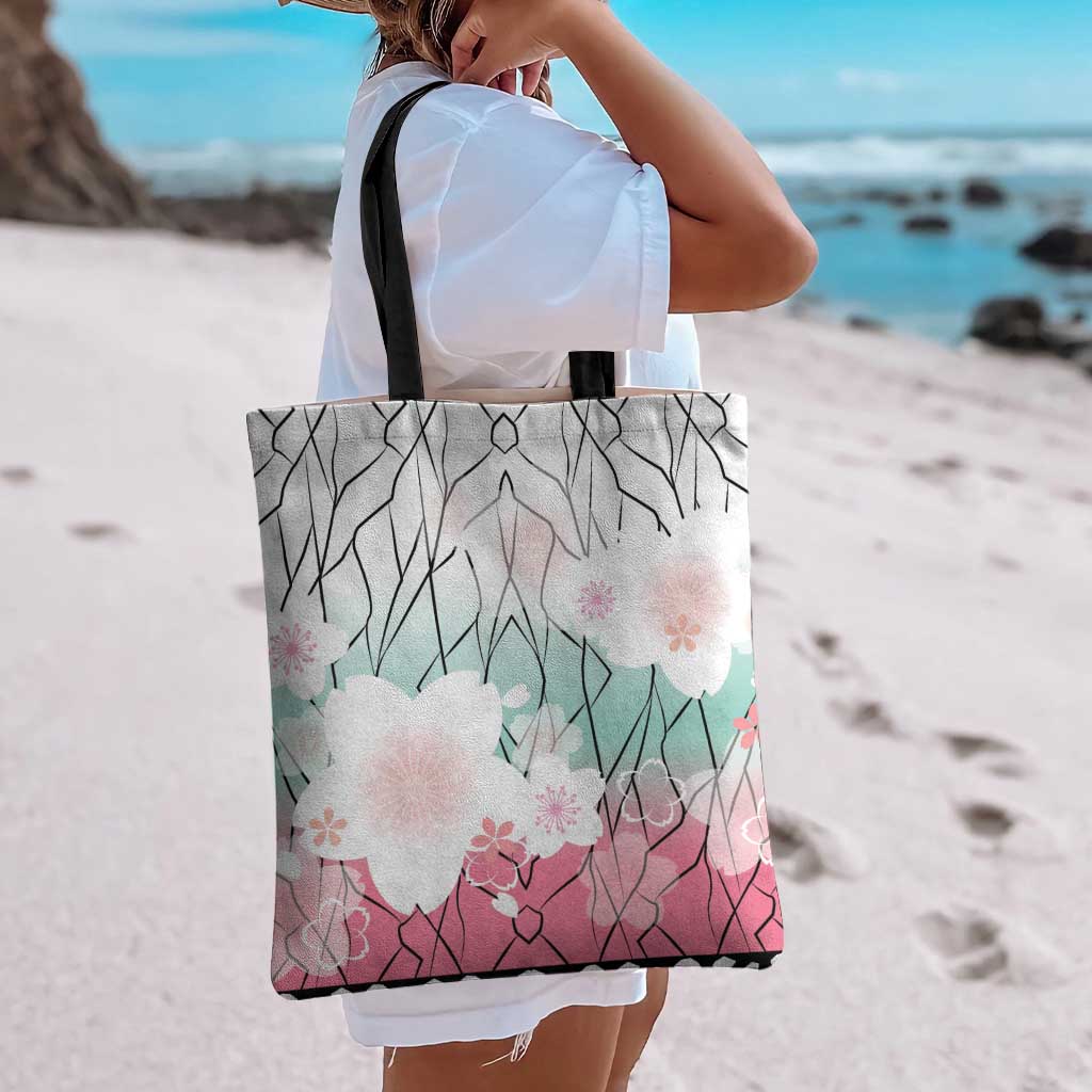 Japanese Kocho Pattern Tote Bag Insect Pillar Butterfly Flower Fairy - Polynesian Pride