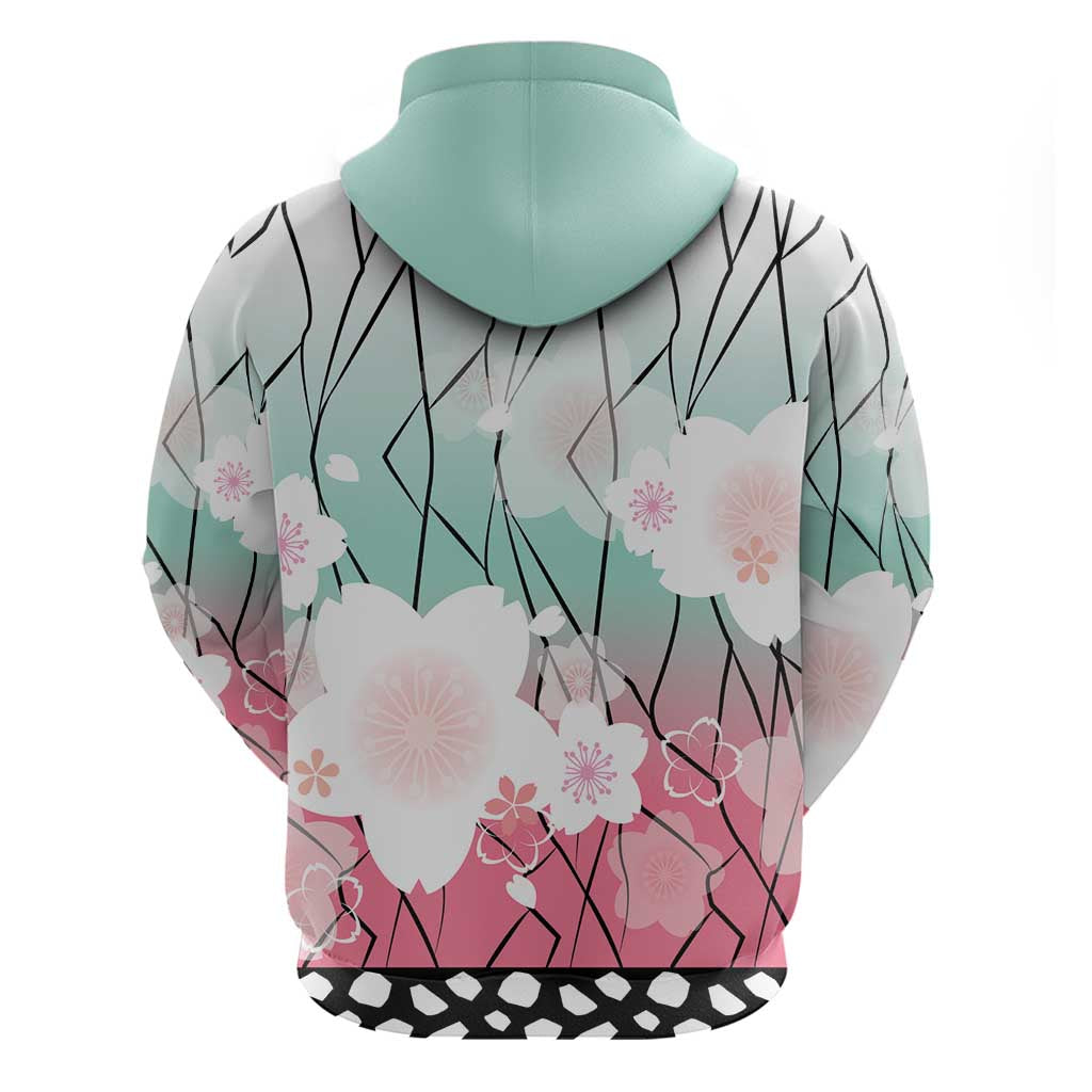 Japanese Kocho Pattern Zip Hoodie Insect Pillar Butterfly Flower Fairy LT9 - Polynesian Pride