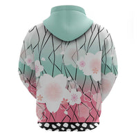Japanese Kocho Pattern Zip Hoodie Insect Pillar Butterfly Flower Fairy LT9 - Polynesian Pride