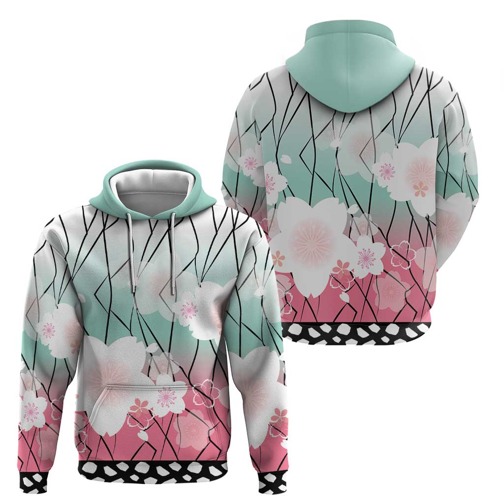 Japanese Kocho Pattern Zip Hoodie Insect Pillar Butterfly Flower Fairy LT9 - Polynesian Pride