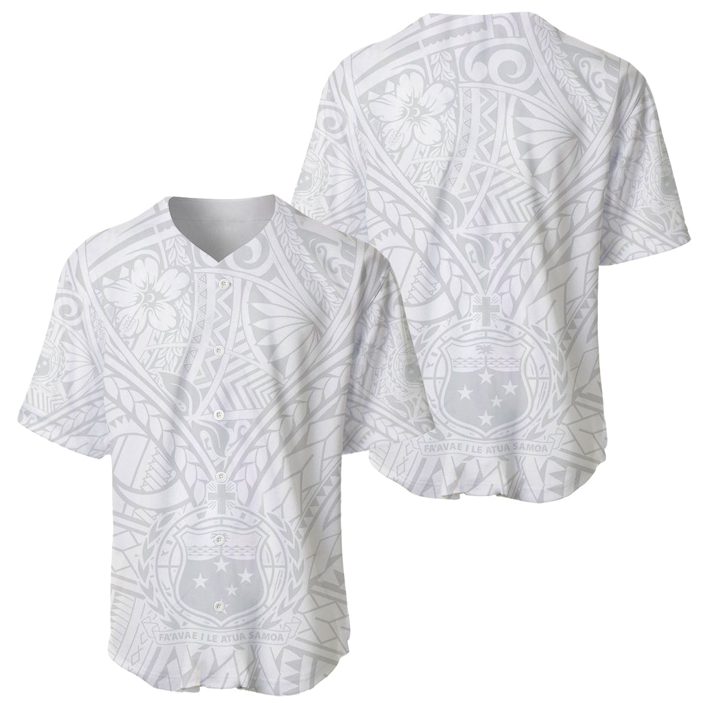 Samoa Lotu Tamaiti Baseball Jersey Polynesian White Sunday Simple LT9 - Polynesian Pride