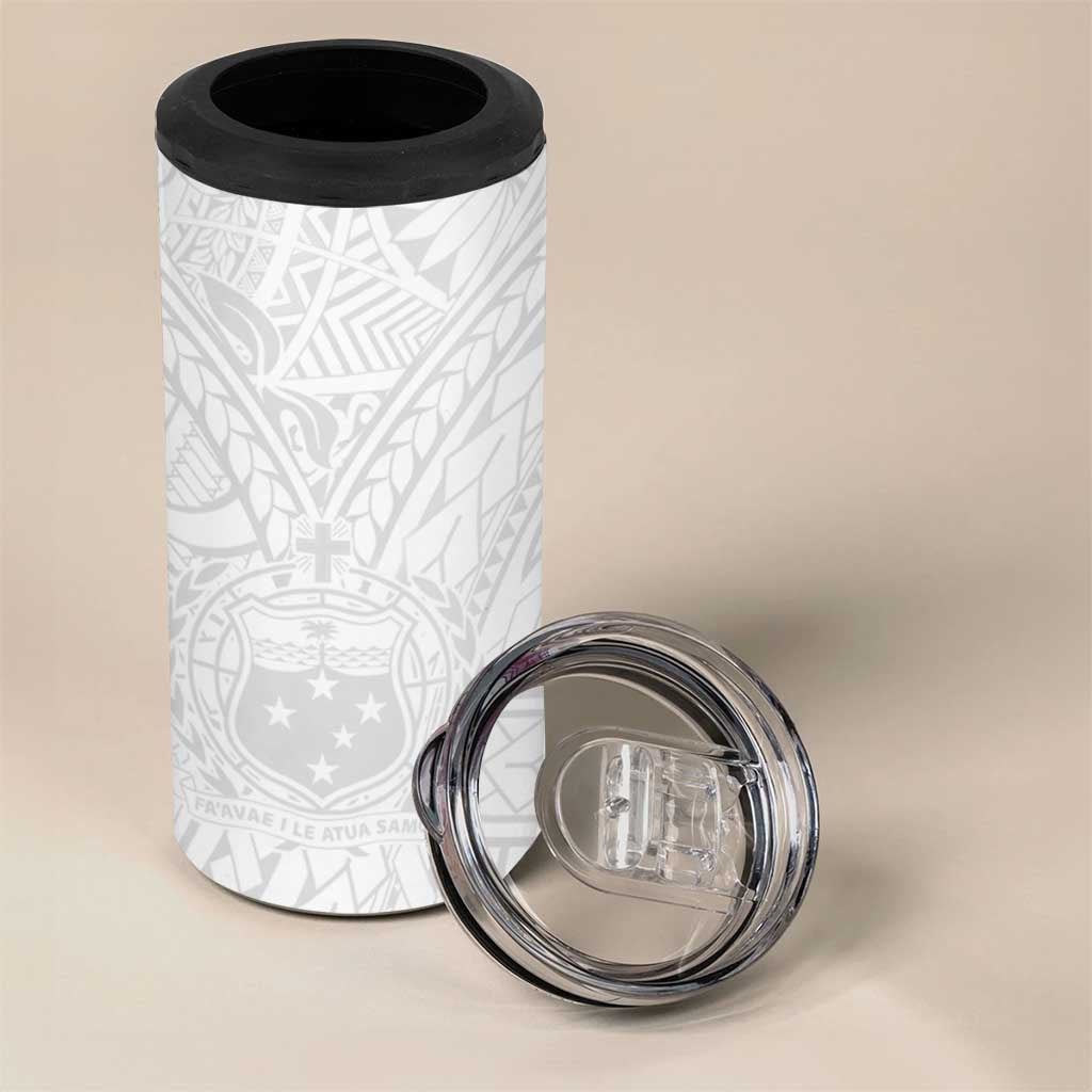 Samoa Lotu Tamaiti 4 in 1 Can Cooler Tumbler Polynesian White Sunday Simple