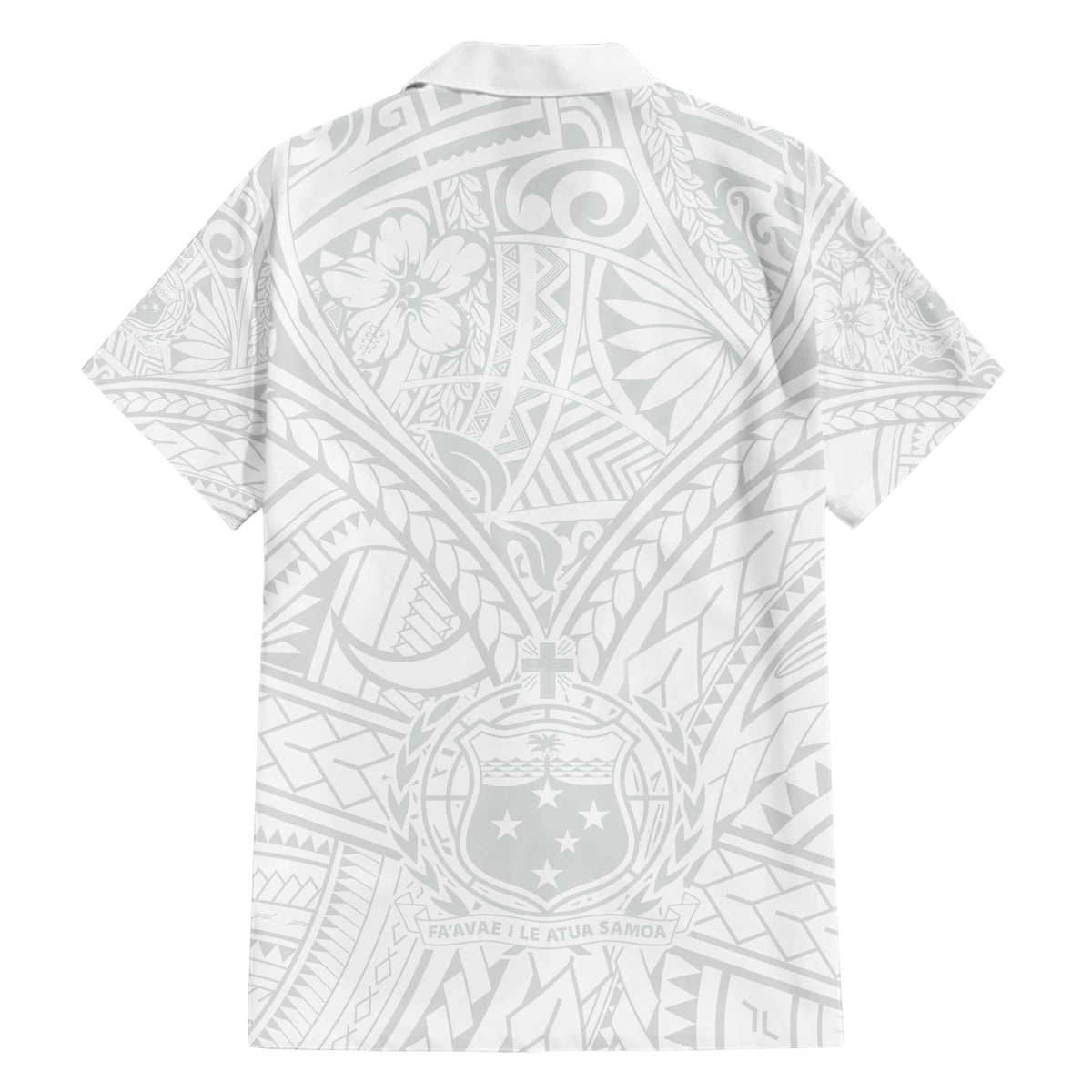 Samoa Lotu Tamaiti Family Matching Short Sleeve Bodycon Dress and Hawaiian Shirt Polynesian White Sunday Simple LT9 - Polynesian Pride