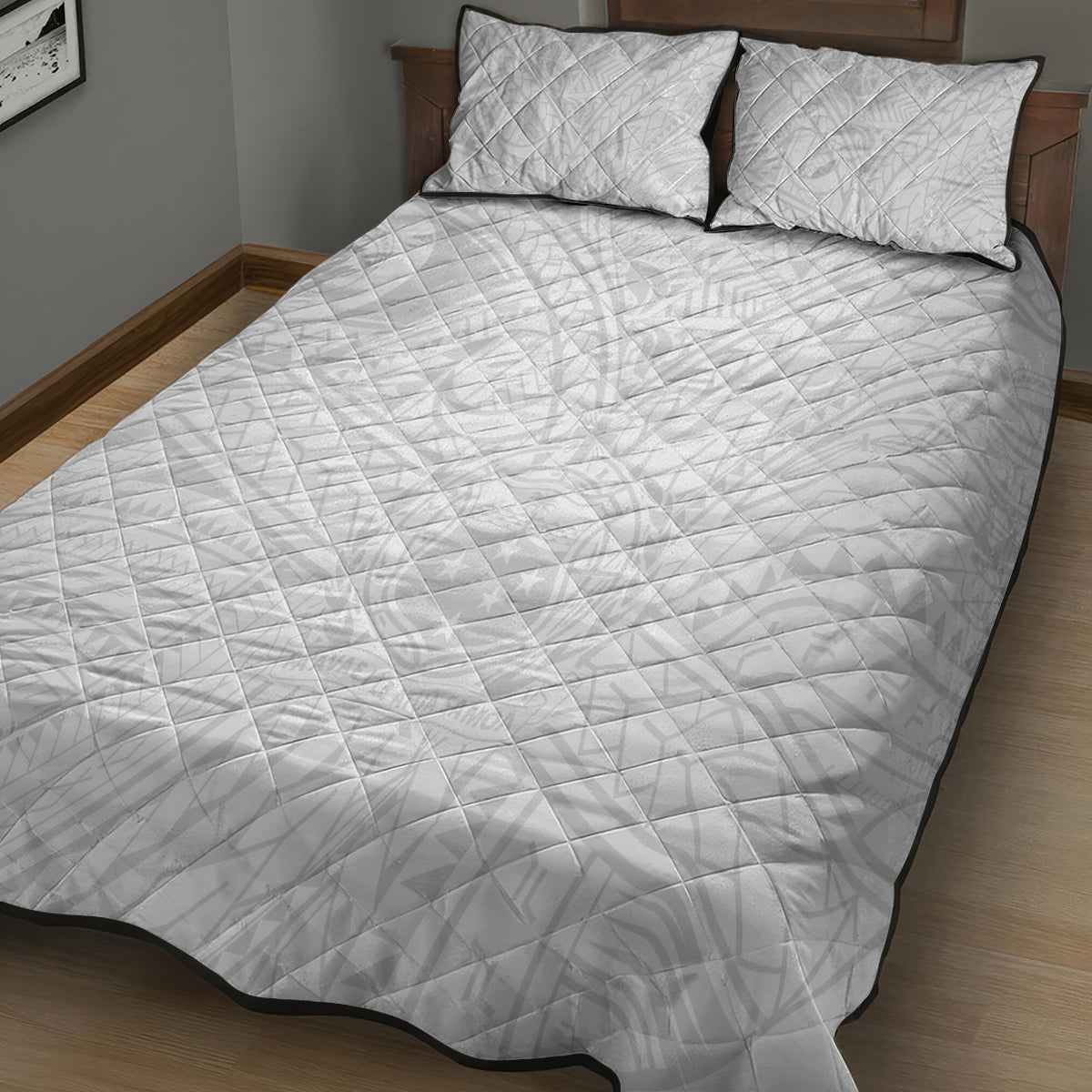 Samoa Lotu Tamaiti Quilt Bed Set Polynesian White Sunday Simple LT9 - Polynesian Pride