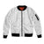 Samoa Lotu Tamaiti Sleeve Zip Bomber Jacket Polynesian White Sunday Simple LT9 Unisex White - Polynesian Pride
