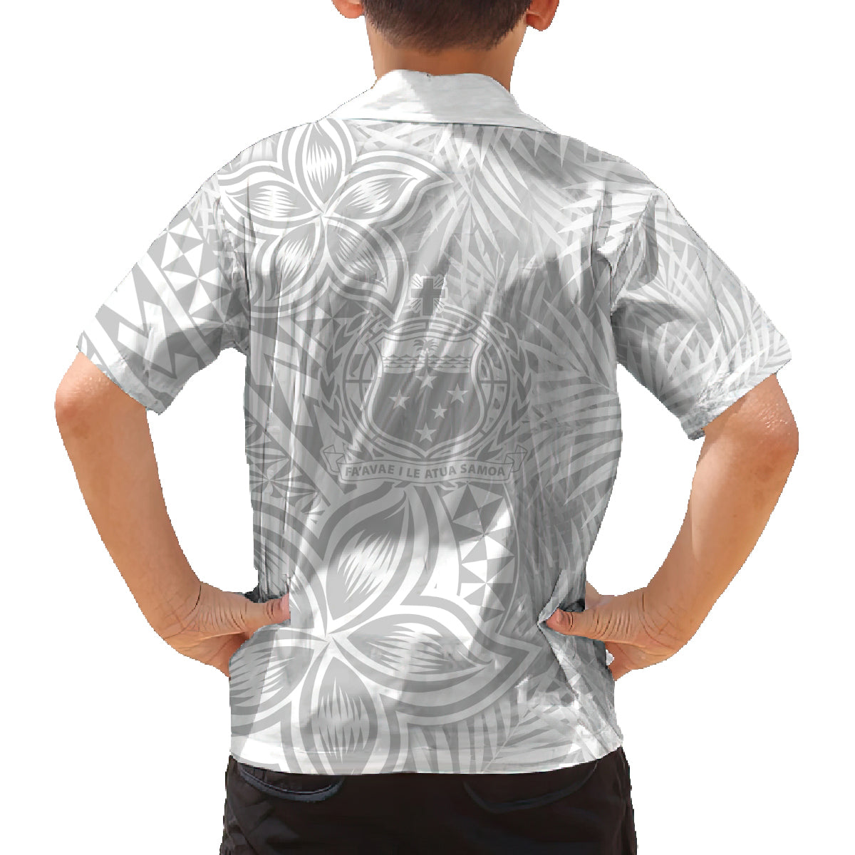 Samoa Lotu Tamait Family Matching Puletasi Dress and Hawaiian Shirt Tropical Plant White Sunday With Polynesia Pattern LT9 - Polynesian Pride