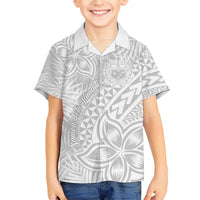 Samoa Lotu Tamait Kid Hawaiian Shirt Tropical Plant White Sunday With Polynesia Pattern LT9 Kid White - Polynesian Pride