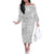 Samoa Lotu Tamait Off The Shoulder Long Sleeve Dress Tropical Plant White Sunday With Polynesia Pattern LT9 Women White - Polynesian Pride