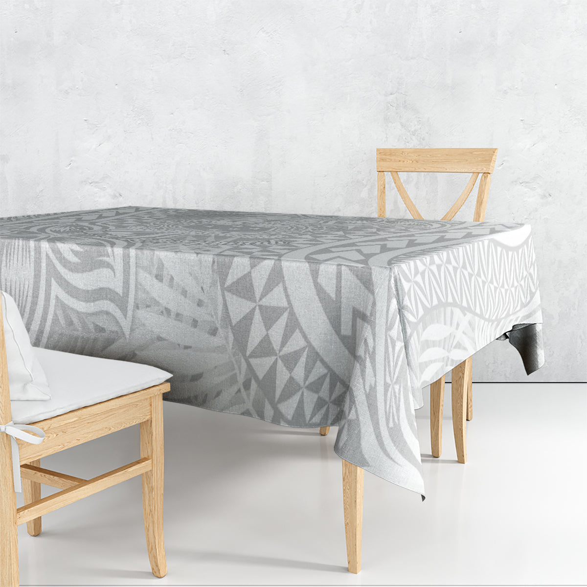 Samoa Lotu Tamait Tablecloth Tropical Plant White Sunday With Polynesia Pattern LT9 - Polynesian Pride