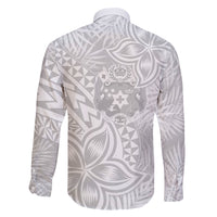 Personalised Tonga White Sunday Family Matching Puletasi Dress and Hawaiian Shirt Tropical Plant With Polynesian Pattern LT9 - Polynesian Pride