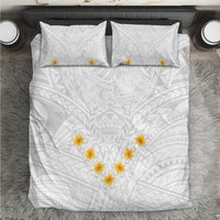 Tonga White Sunday Bedding Set Polynesian Plumeria Tribal Simple LT9 White - Polynesian Pride