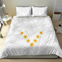 Tonga White Sunday Bedding Set Polynesian Plumeria Tribal Simple LT9 - Polynesian Pride