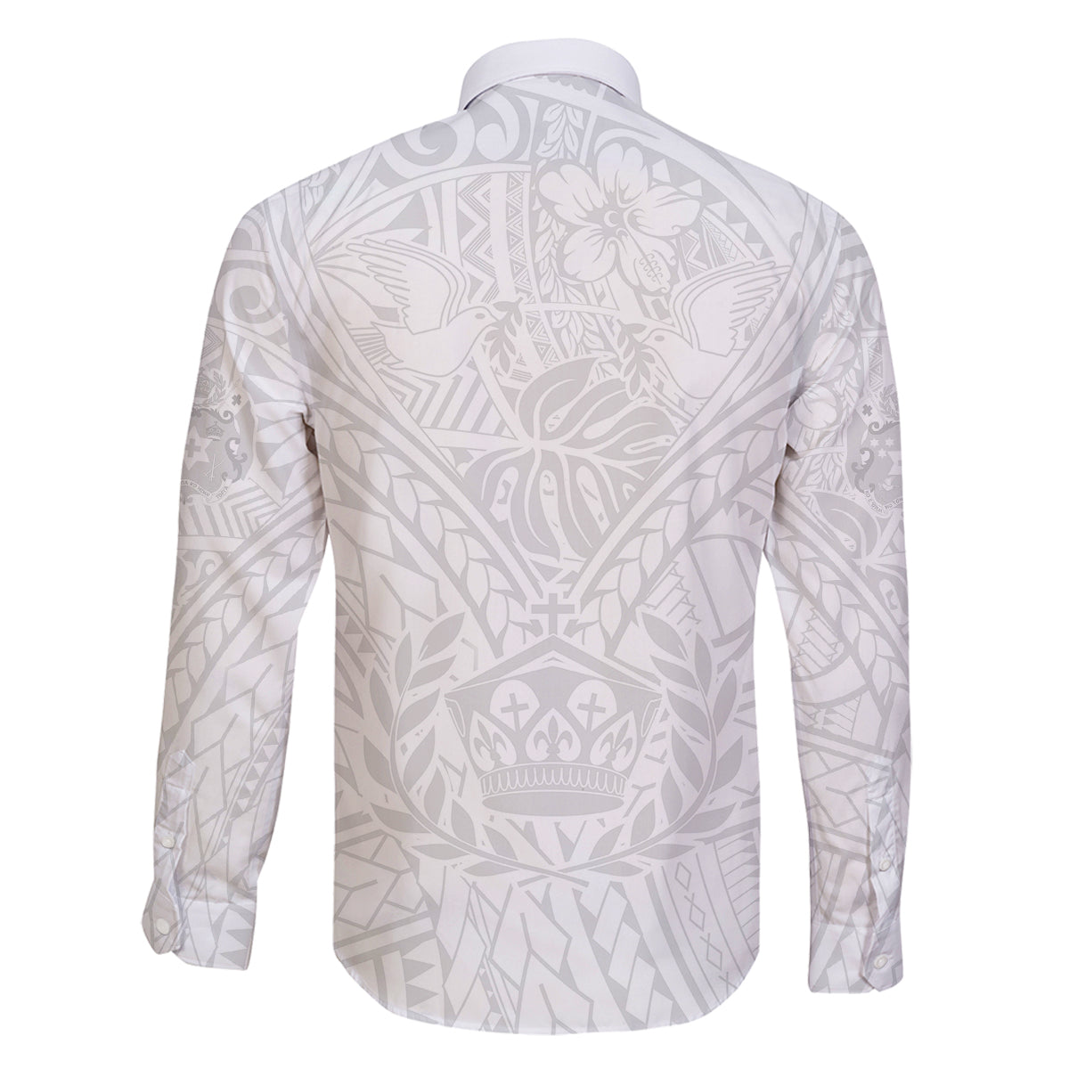 Tonga White Sunday Family Matching Off Shoulder Maxi Dress and Hawaiian Shirt Polynesian Plumeria Tribal Simple LT9 - Polynesian Pride