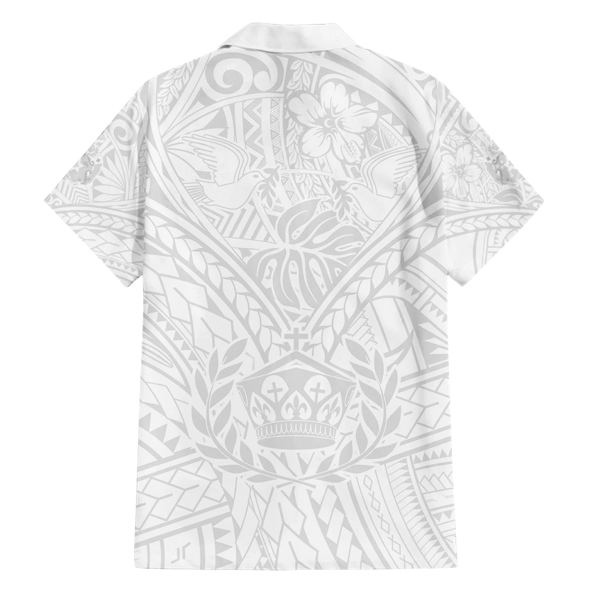 Tonga White Sunday Family Matching Summer Maxi Dress and Hawaiian Shirt Polynesian Plumeria Tribal Simple LT9 - Polynesian Pride