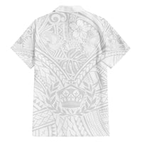Tonga White Sunday Family Matching Summer Maxi Dress and Hawaiian Shirt Polynesian Plumeria Tribal Simple LT9 - Polynesian Pride