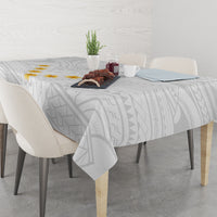 Tonga White Sunday Tablecloth Polynesian Plumeria Tribal Simple LT9 - Polynesian Pride