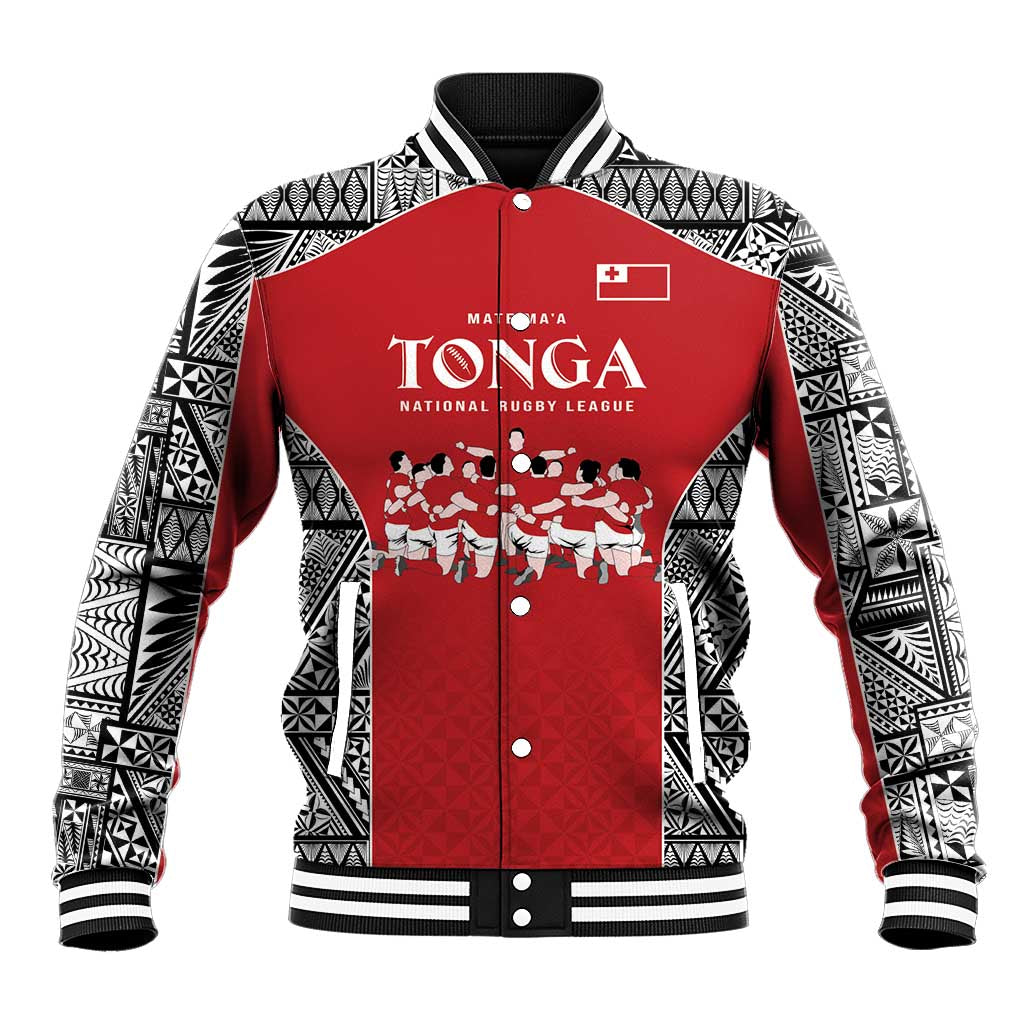 Custom Tonga Rugby Mate Ma'a Baseball Jacket Tonga XIII Make History Pacific Champions