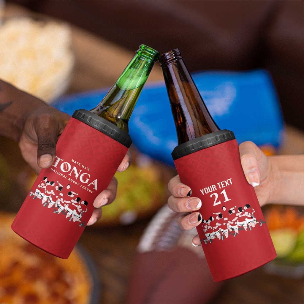 Custom Tonga Rugby Mate Ma'a 4 in 1 Can Cooler Tumbler Tonga XIII Make History Pacific Champions