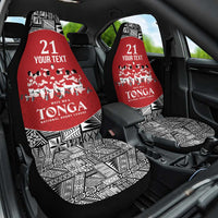 Custom Tonga Rugby Mate Ma'a Car Seat Cover Tonga XIII Make History Pacific Champions LT9 One Size Red - Polynesian Pride