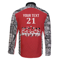 Custom Tonga Rugby Mate Ma'a Family Matching Off The Shoulder Long Sleeve Dress and Hawaiian Shirt Tonga XIII Make History Pacific Champions LT9 - Polynesian Pride
