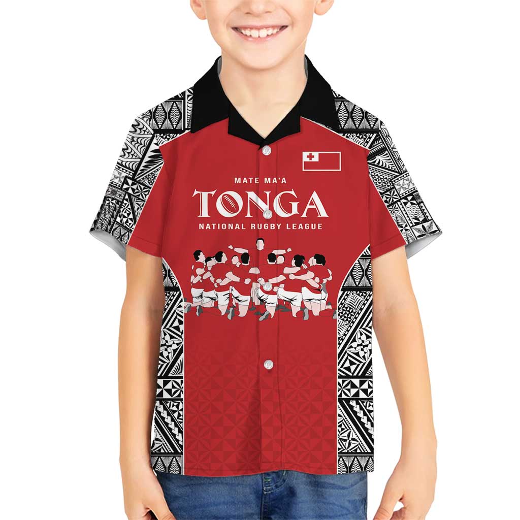 Custom Tonga Rugby Mate Ma'a Family Matching Off Shoulder Maxi Dress and Hawaiian Shirt Tonga XIII Make History Pacific Champions