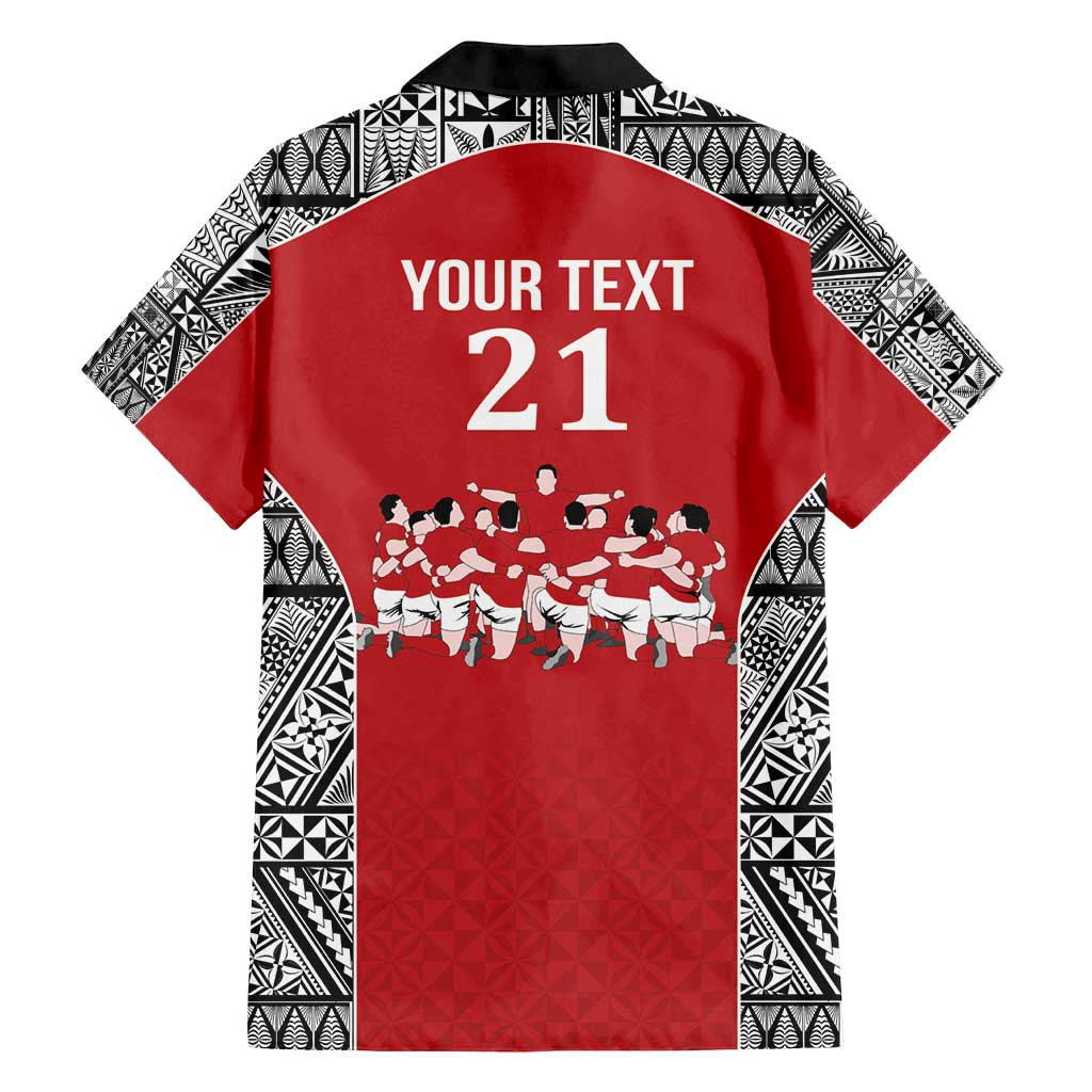 Custom Tonga Rugby Mate Ma'a Family Matching Off Shoulder Short Dress and Hawaiian Shirt Tonga XIII Make History Pacific Champions