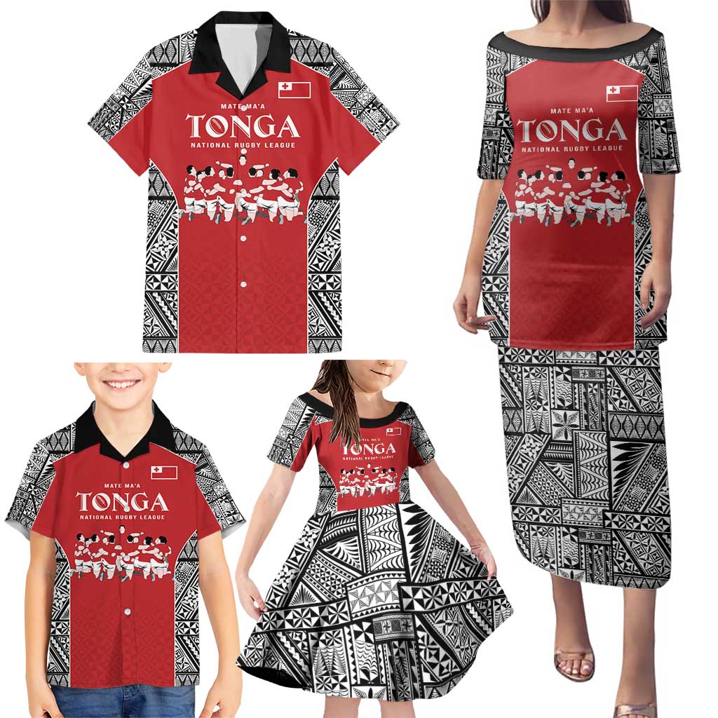 Custom Tonga Rugby Mate Ma'a Family Matching Puletasi and Hawaiian Shirt Tonga XIII Make History Pacific Champions