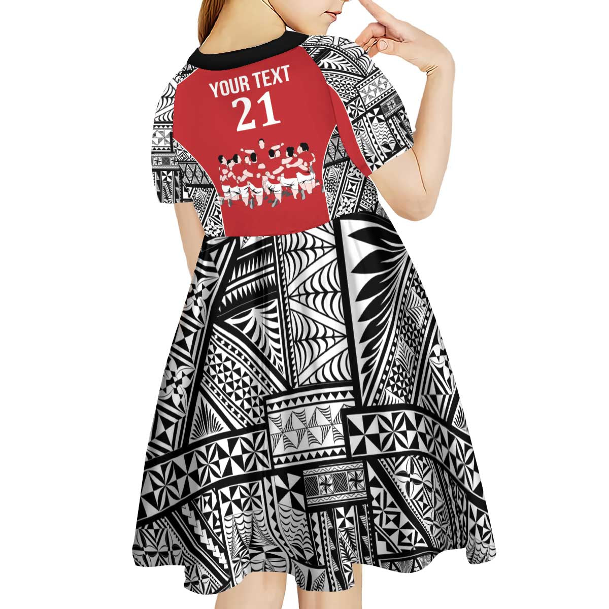 Custom Tonga Rugby Mate Ma'a Kid Short Sleeve Dress Tonga XIII Make History Pacific Champions