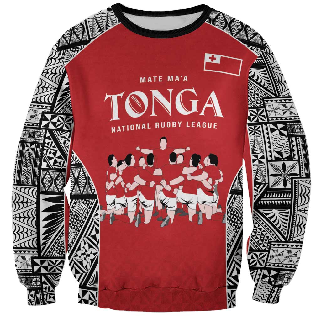 Custom Tonga Rugby Mate Ma'a Sweatshirt Tonga XIII Make History Pacific Champions