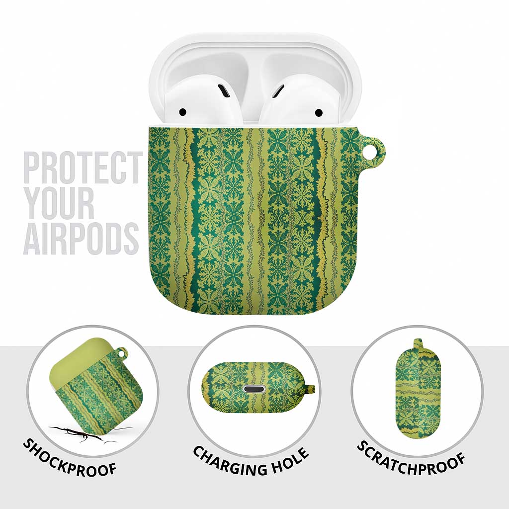Hawaii Lei with Tribal Quilt Motif AirPods Case - Polynesian Pride