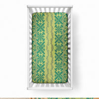 Hawaii Lei with Tribal Quilt Motif Baby Bed Cover LT9 28 × 52 in Green - Polynesian Pride