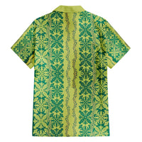 Hawaii Lei with Tribal Quilt Motif Family Matching Long Sleeve Bodycon Dress and Hawaiian Shirt LT9 - Polynesian Pride