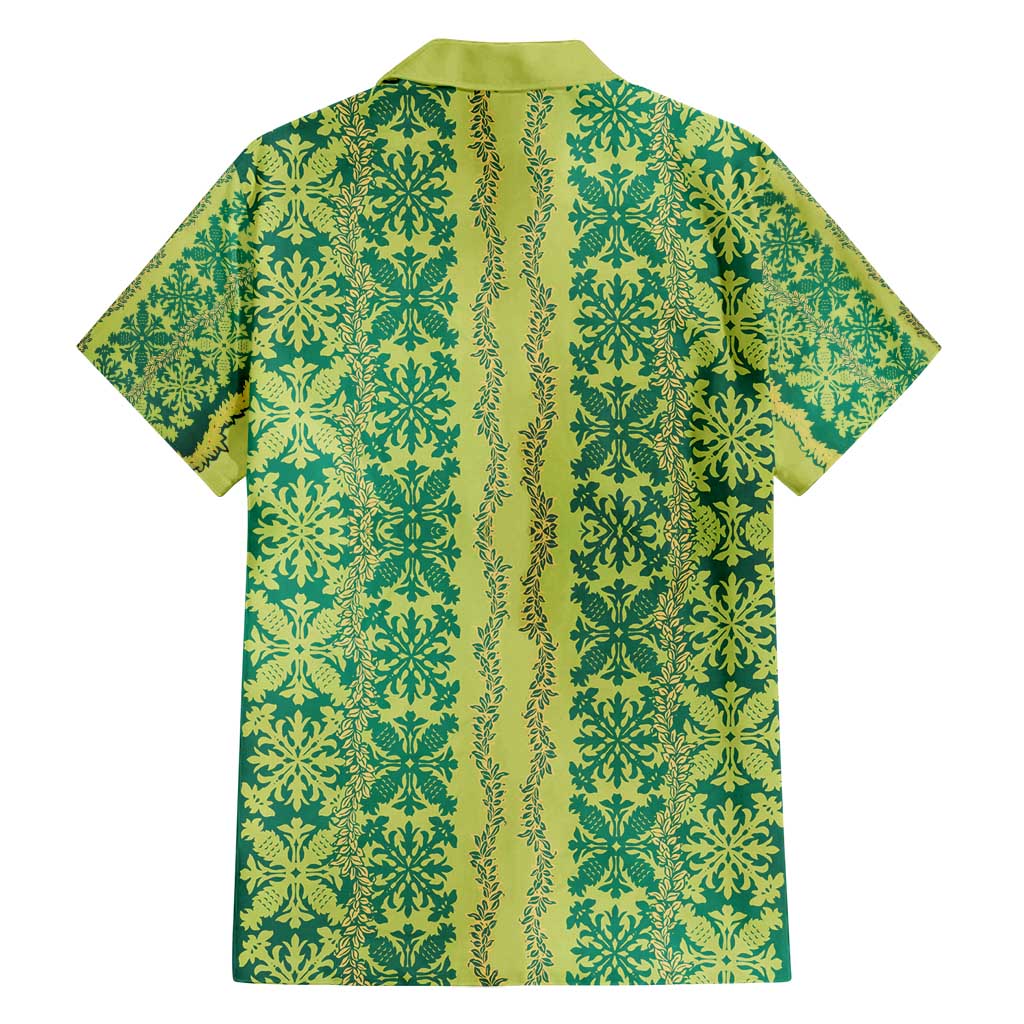 Hawaii Lei with Tribal Quilt Motif Family Matching Tank Maxi Dress and Hawaiian Shirt LT9 - Polynesian Pride