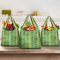 Hawaii Lei with Tribal Quilt Motif Grocery Bag